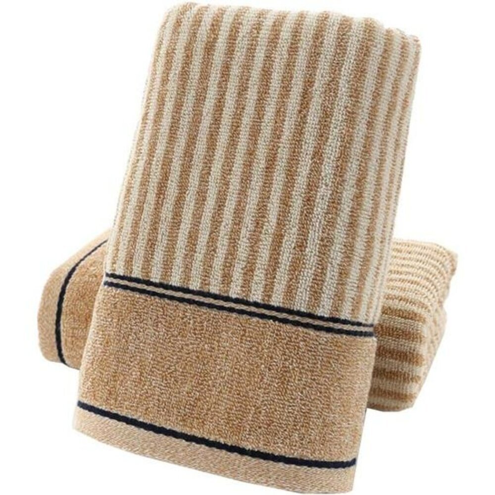 Cotton hand towels set of 2 soft absorbent striped bathroom kitchen spa decor